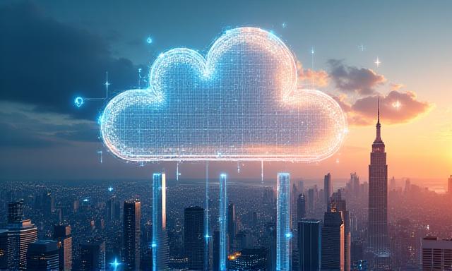 Futuristic cloud computing visualization